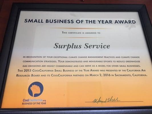 Received small business of the year by Cool California