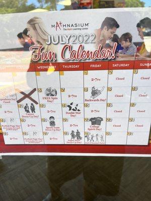 Summer fun calendar :)