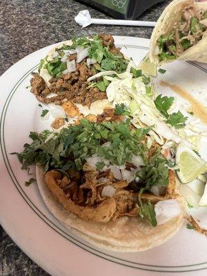 Chicken and pork tacos