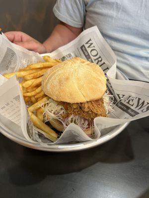 Katsu sandwich and fries