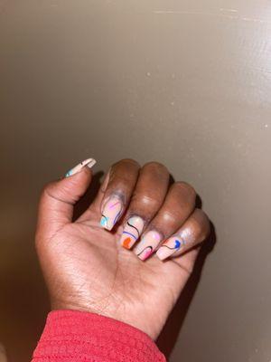 Abstract nails by Vanessa.