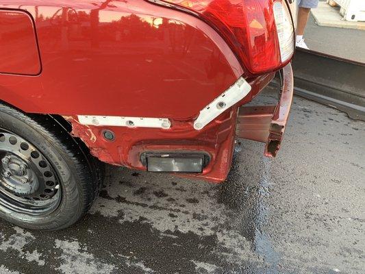 Entire bumper ripped from our car after going through eco wash on 82nd on Sept 6. 2021.