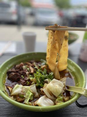 Numbing spicy beef noodle - wider belt noodles