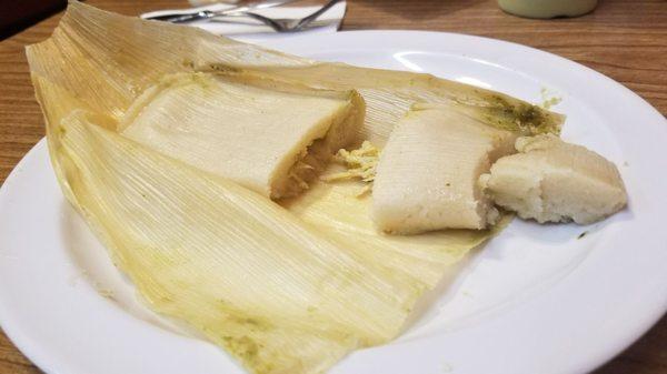 Chicken Tamal was moist. Not much chicken though. $3