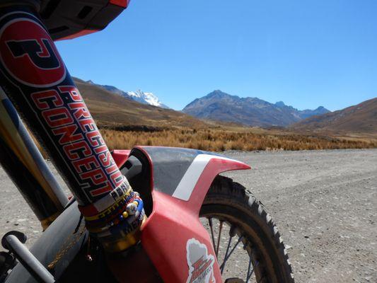 Africa twin dual sport with Precision Concepts suspension enjoying the view