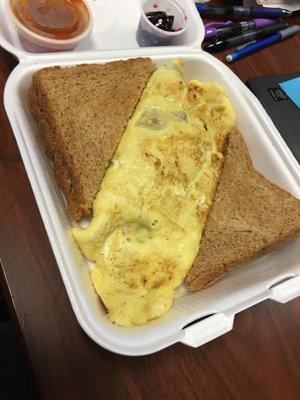 Omelet and toast