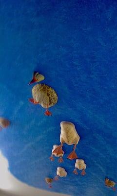 duck undercarriages on the ceiling