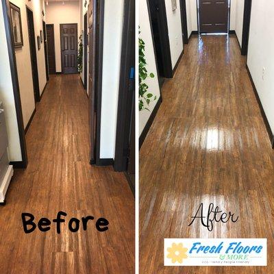 Laminate Floor cleaning for an Optometry practice.  Results speak for themselves!