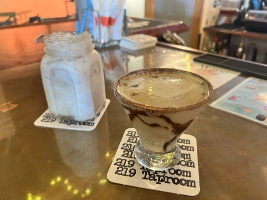 Root beer float and chocolate martini