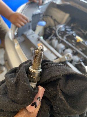 "Damaged" spark plug