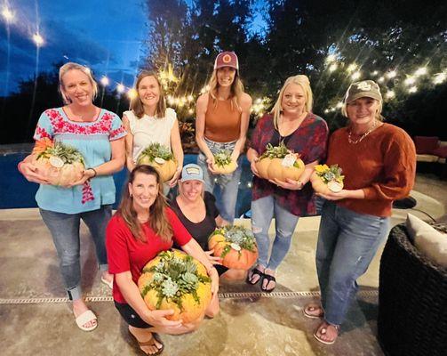 Succulent pumpkin DIY class