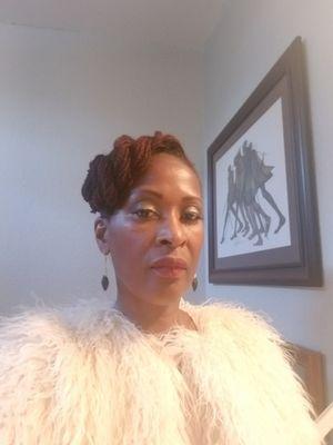 Updo of mature sisterlocks