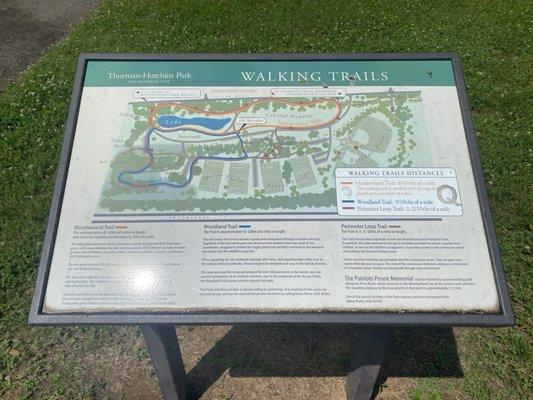 Informational signage with multiple trails