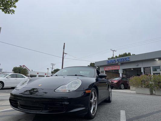 Another Boxster baby getting smog check.