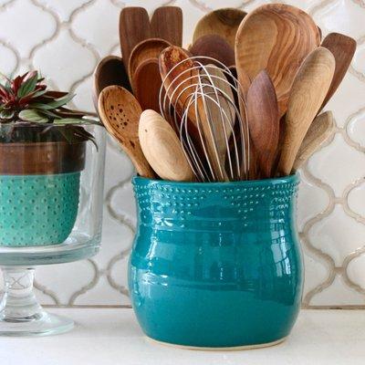 Extra Large Utensil Holder in Dark Teal