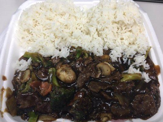 Beef broccoli with white rice