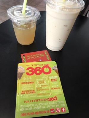 Loyalty card, tea and shake