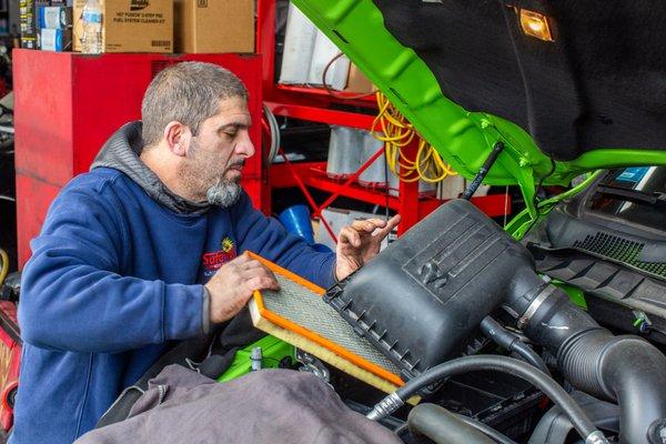 Filter change at Safeway Oil Change & Automotive Services.