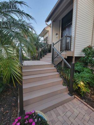 Timbertech Express Rail System in Bronze with Lumberock Deck Boards (5)