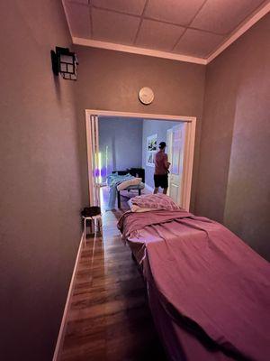 Massage room that can turn into a couples room