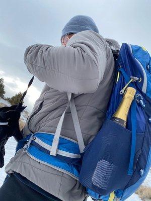 Hiking with our wine!