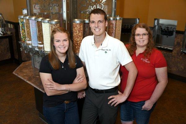 EVA's is named after Emily (in Red), Vanessa (in Black), and Aaron (in White).