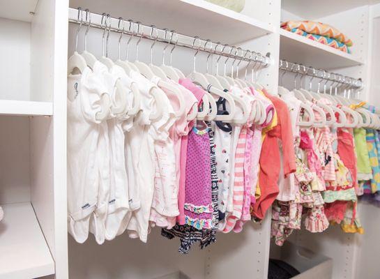 A beautiful nursery closet