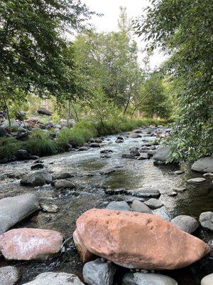 Creek side access from the house