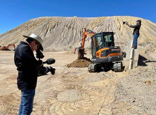 Capturing video and photos of Develon's new mini excavator for their marketing campaign