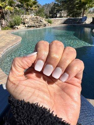 Ombré grey to white dipped nails