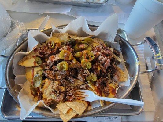 Brisket barbecue nachos