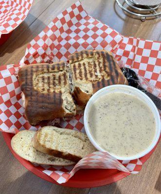 Reuben with potato soup