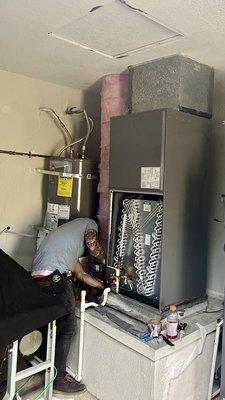 Dan working on our new Rheem air handler