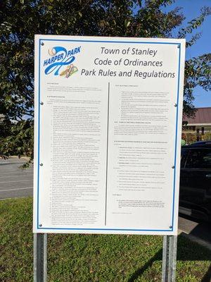 Lots of rules at Harper Park