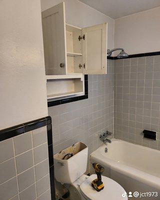 Bathroom Remodeling Before and Construction.