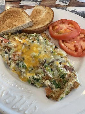 Vegetable omelette made with egg whites