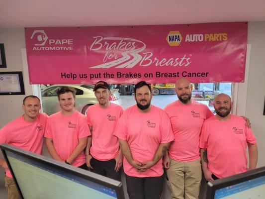 Brakes for Breasts.  Pape Automotive Veneta, OR 97487.  Car care you can depend on.