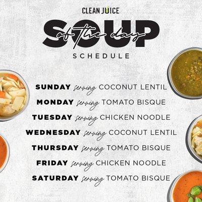 Organic soup schedule