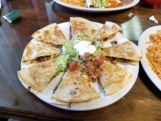 Steak quesadilla. Very good