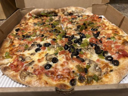 Take out NY Veggie on thin crust.