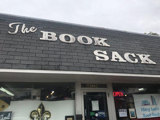 The front of "The Book Sack" it was the cutest little book store with the cutest old lady who owns it!