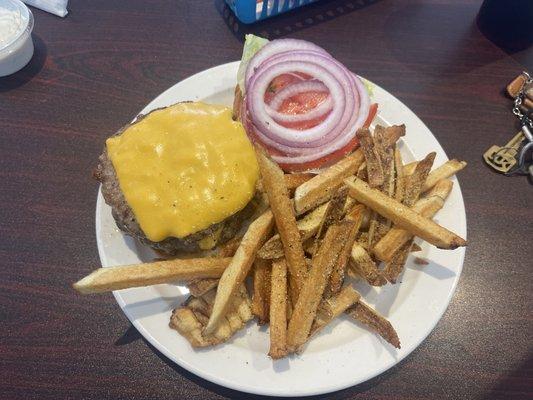 Big boy Double Big Boy Burger with tzatziki on the side  Absolutely amazing