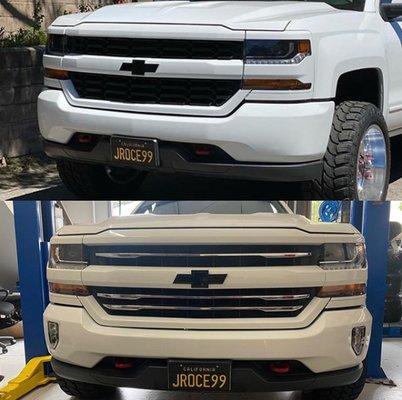 Came back in for fog light bumper with harness high country grill and color match looks much better