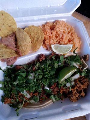 Taco plate with extra cilantro