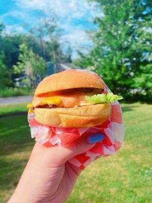 Single Burger & box of fries