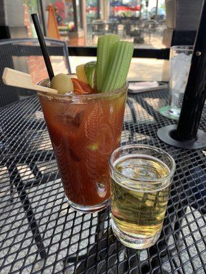 Bloody Mary with beer side car