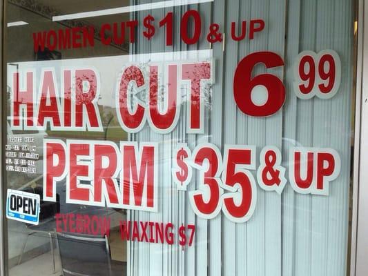 Good decent prices for haircuts