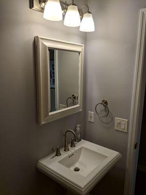 Freshly painted bathroom