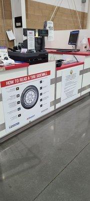 Tire center front desk