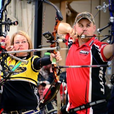 Target shooters at the Lancaster Archery Classic.